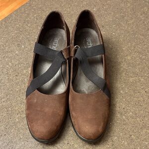 Arche Suede Mary Jane Wedge Shoes 8.5